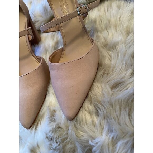 Antonio Melani Nude Suede Pointed Toe Ankle Strap Pumps Women's Size 8M - Picture 3 of 10